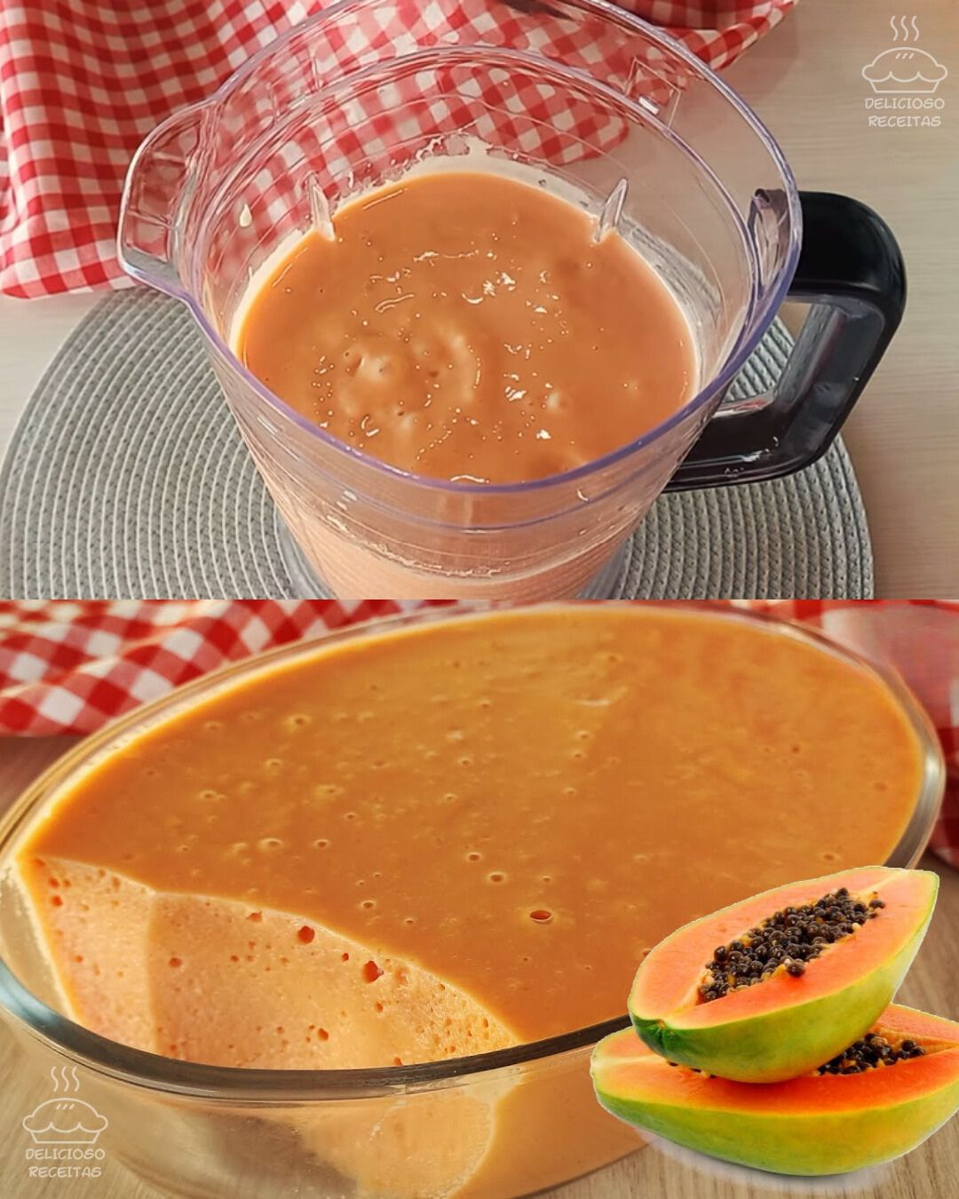 Mousse de mamão maduro