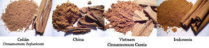 4 tipos de canela, nomeie cada uma delas