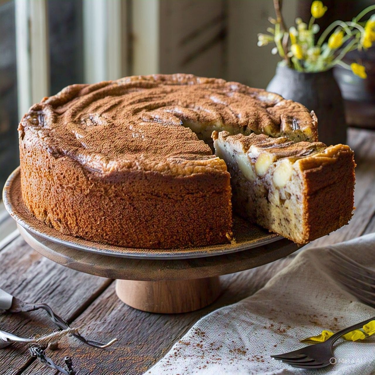 Bolo de banana com canela