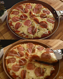 Pizza de frigideira sem forno